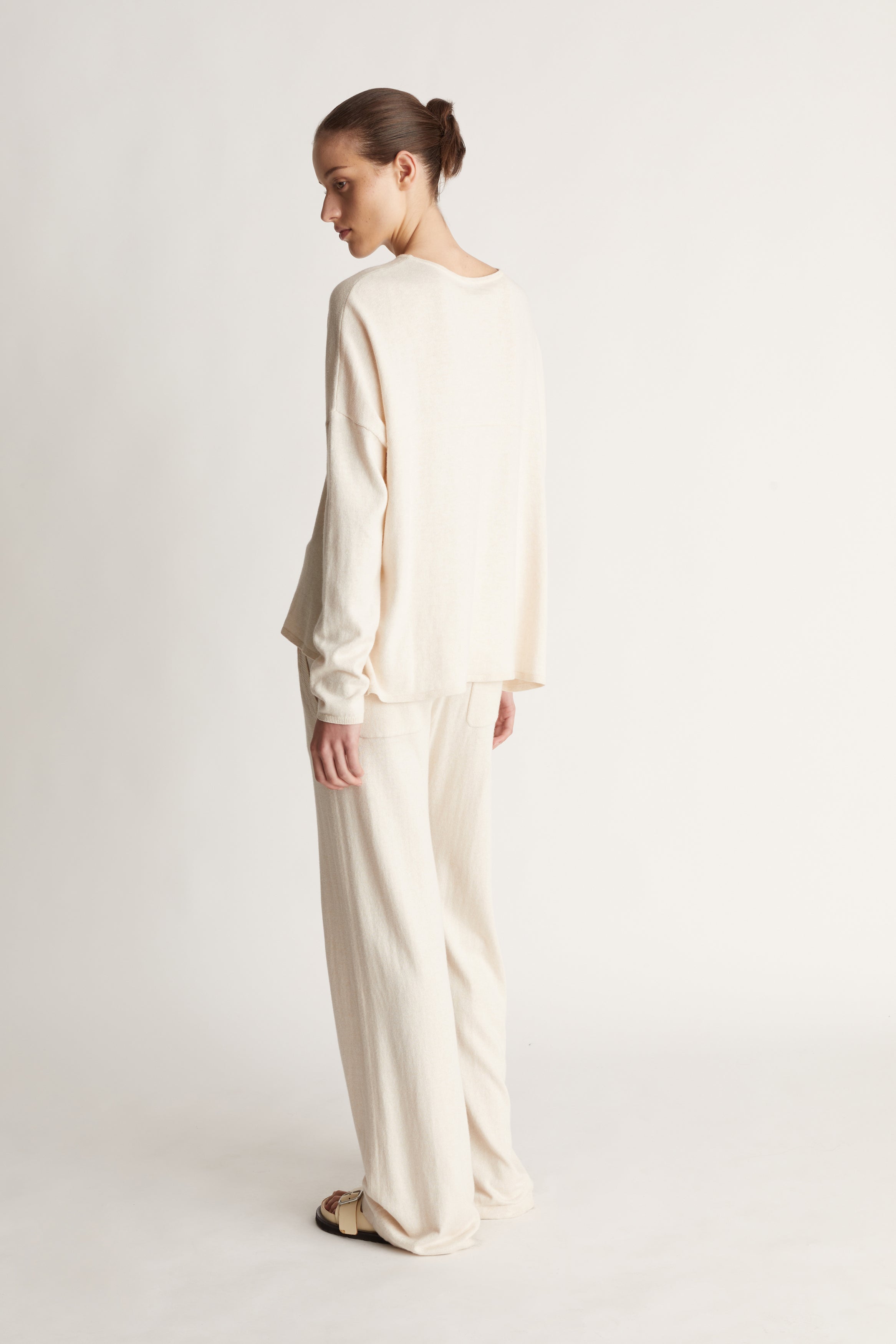 Cotton Cashmere Boxy Knit in Oat
