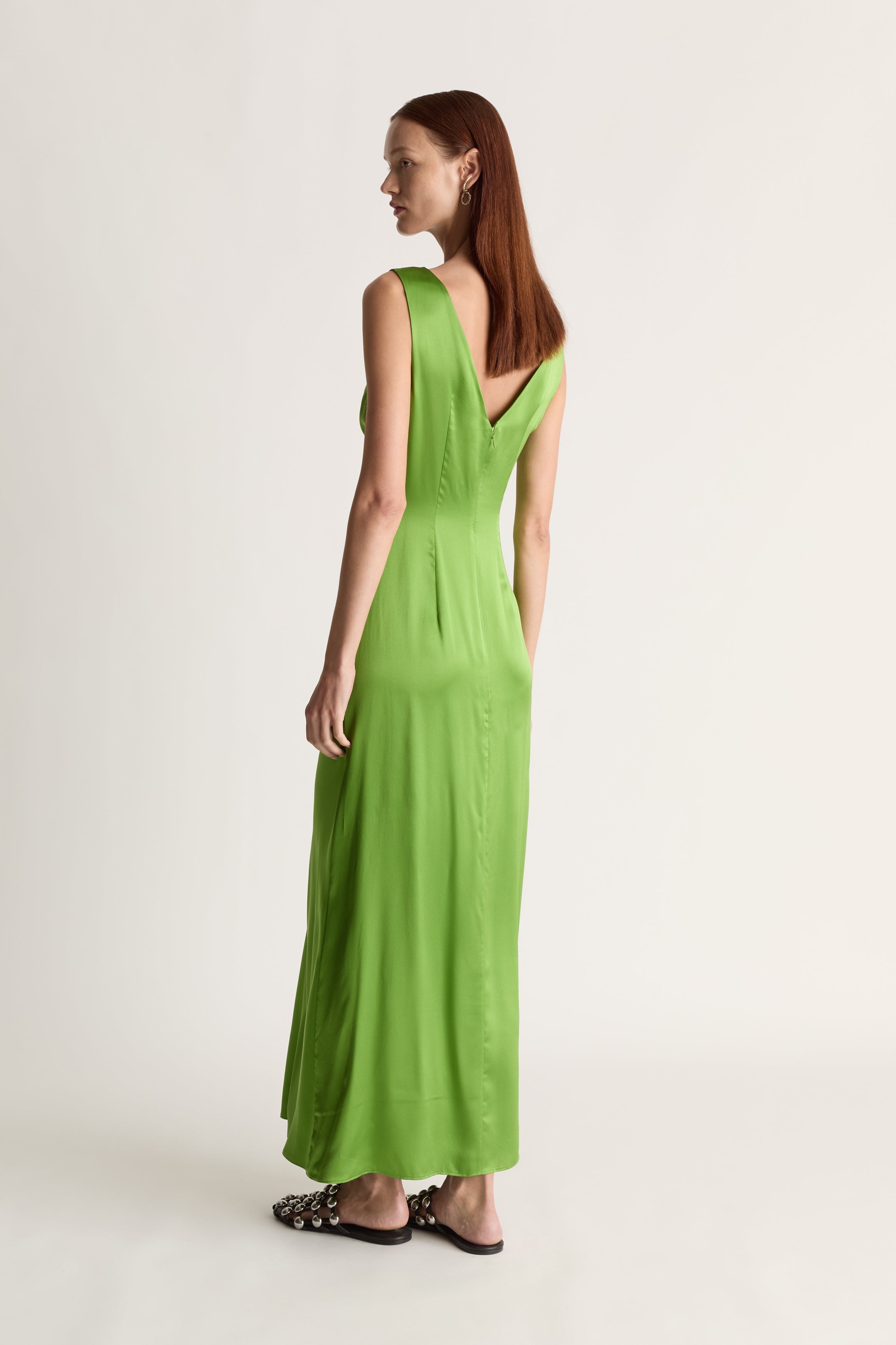 Stella Silk Satin Ruched Dress