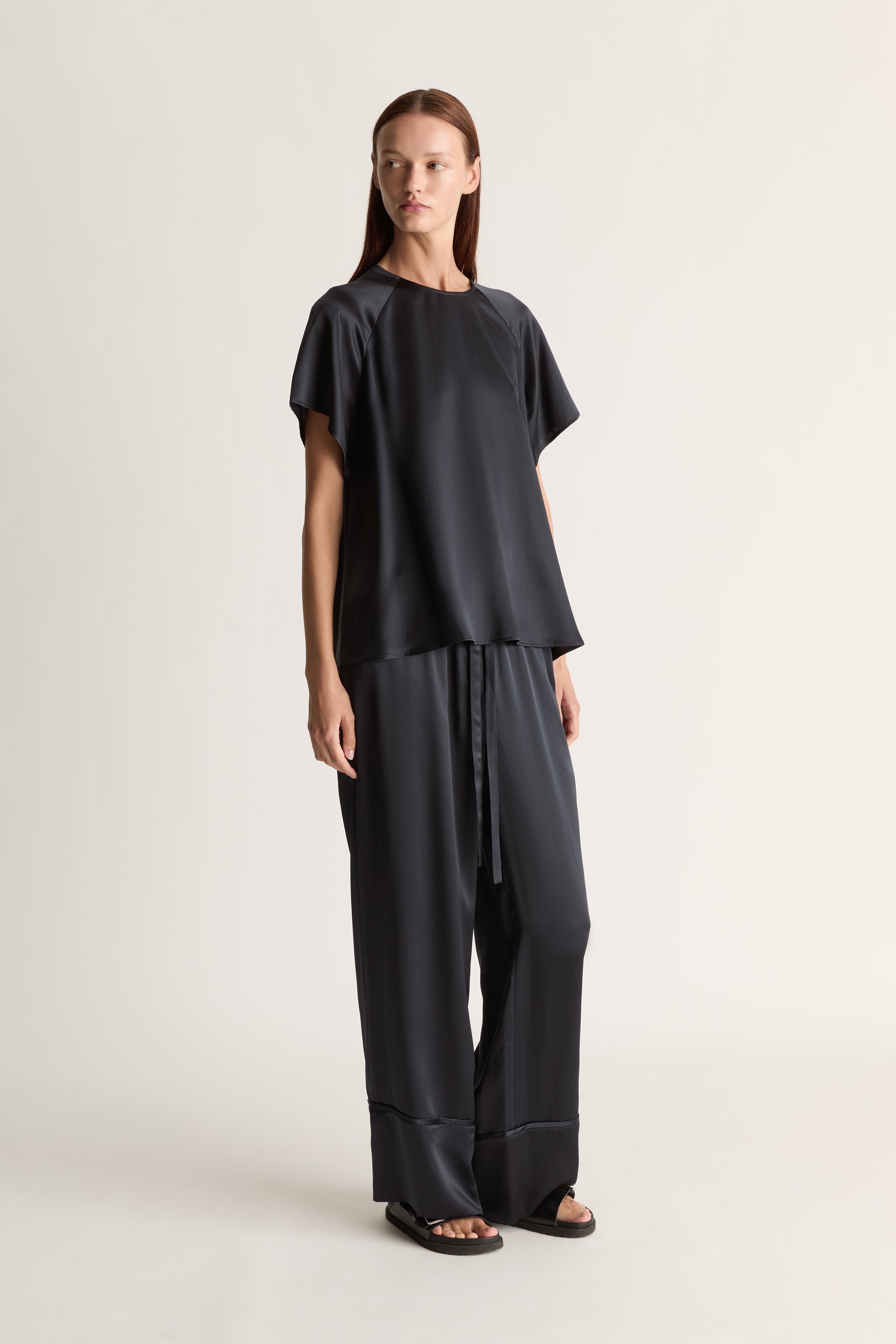 Stella Silk Satin Raglan Tee