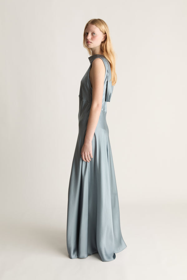 Stella Silk Satin Drape Dress