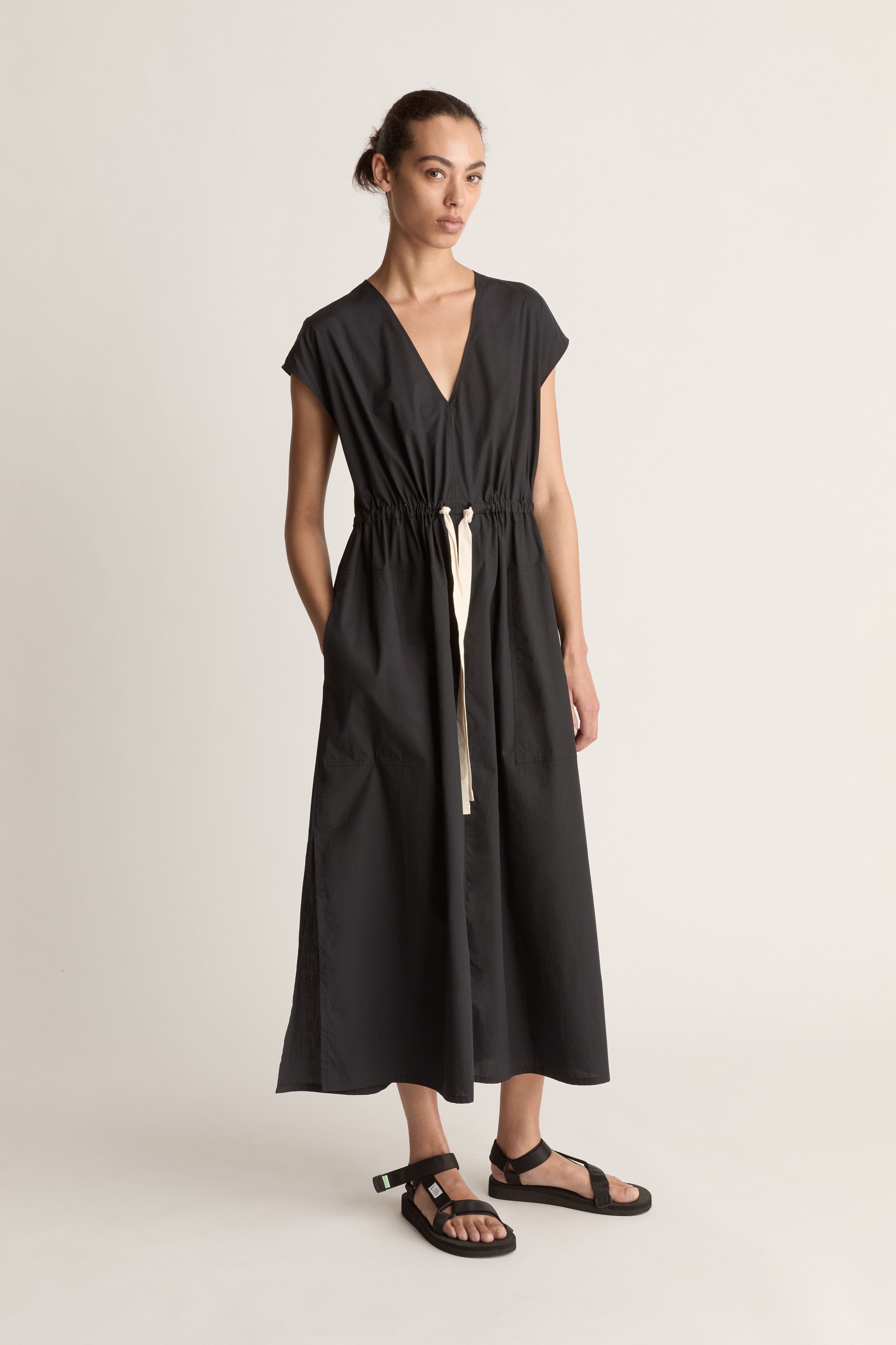 LM Poplin V Neck Dress