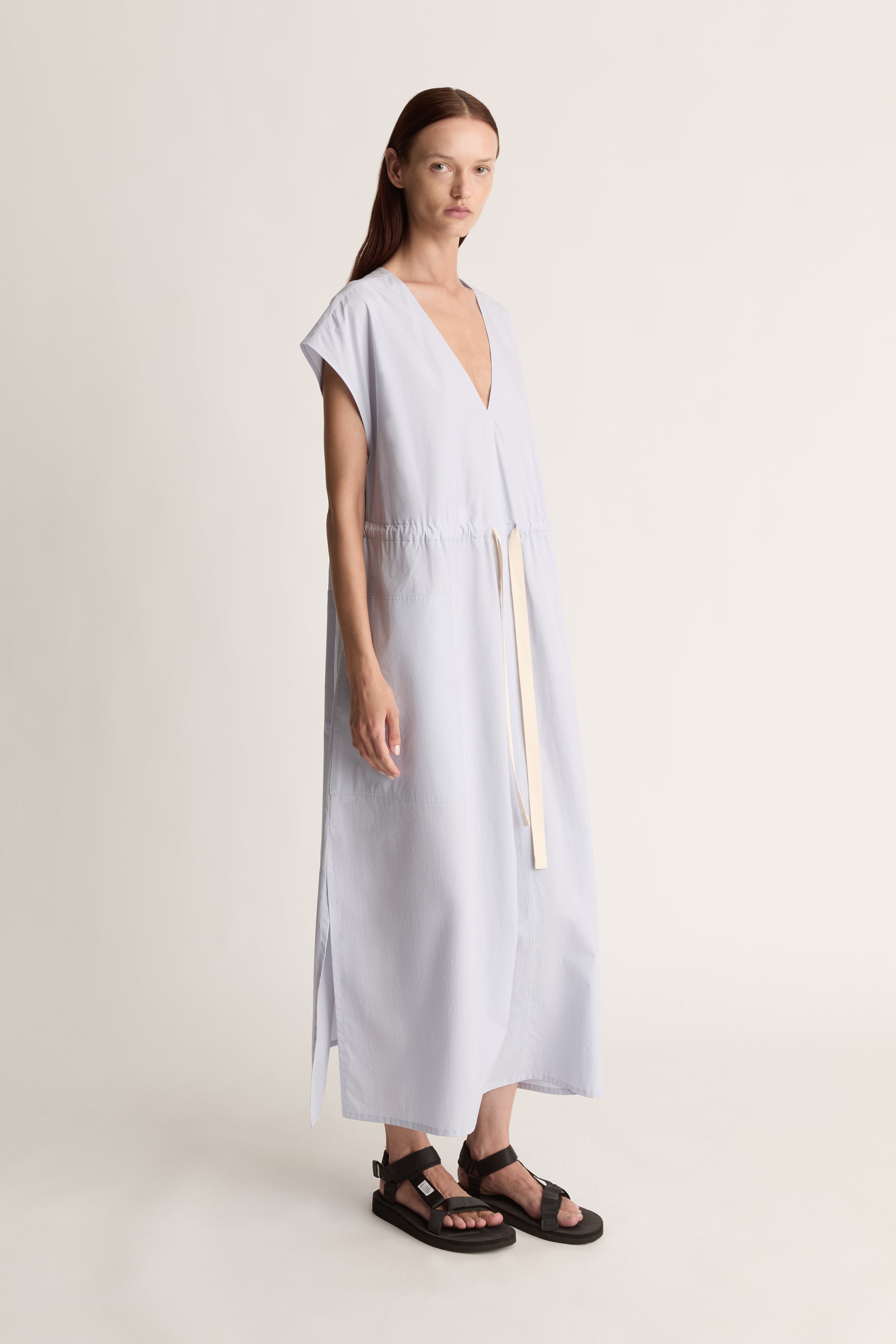 LM Poplin V Neck Dress