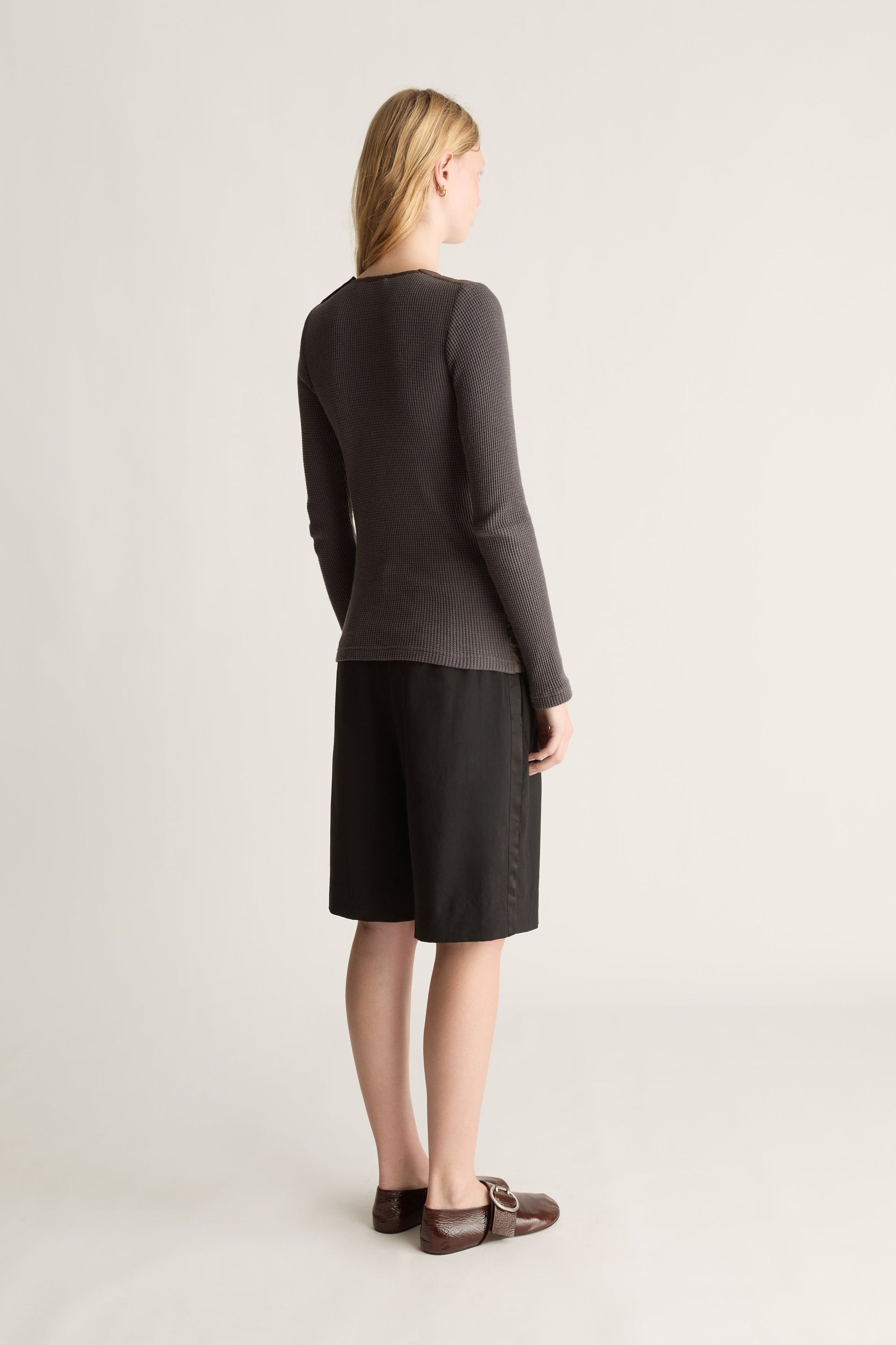 Myles Wool Satin Stripe Short