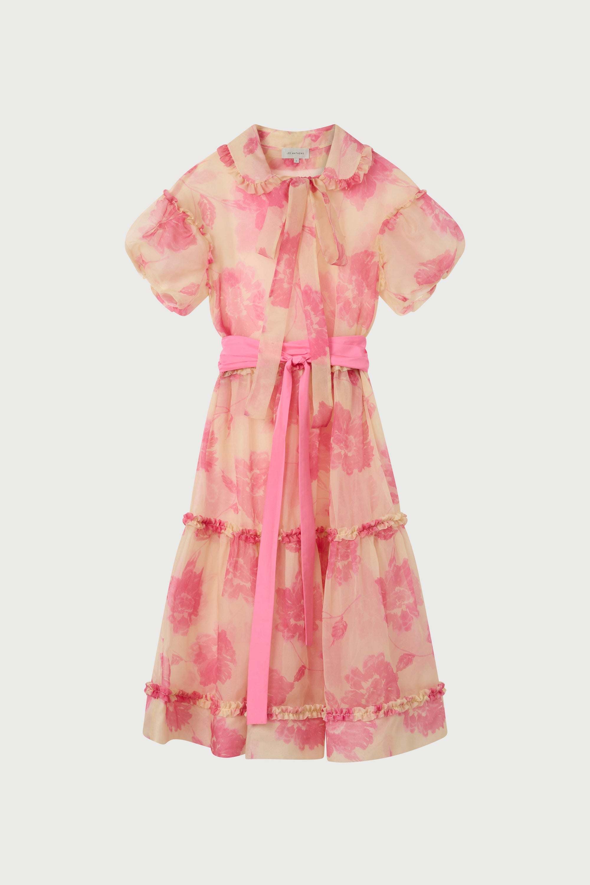 lee mathews pink dress Scoop Neck Long Dress