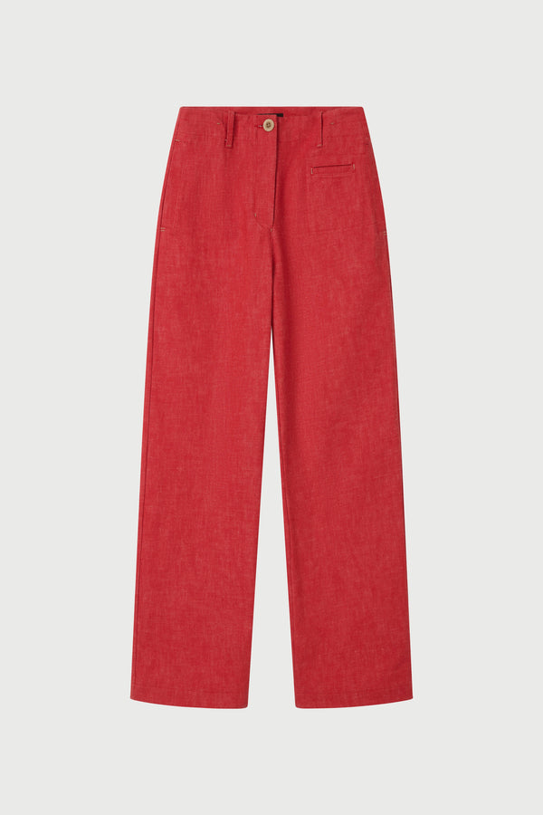Red pants on a white background