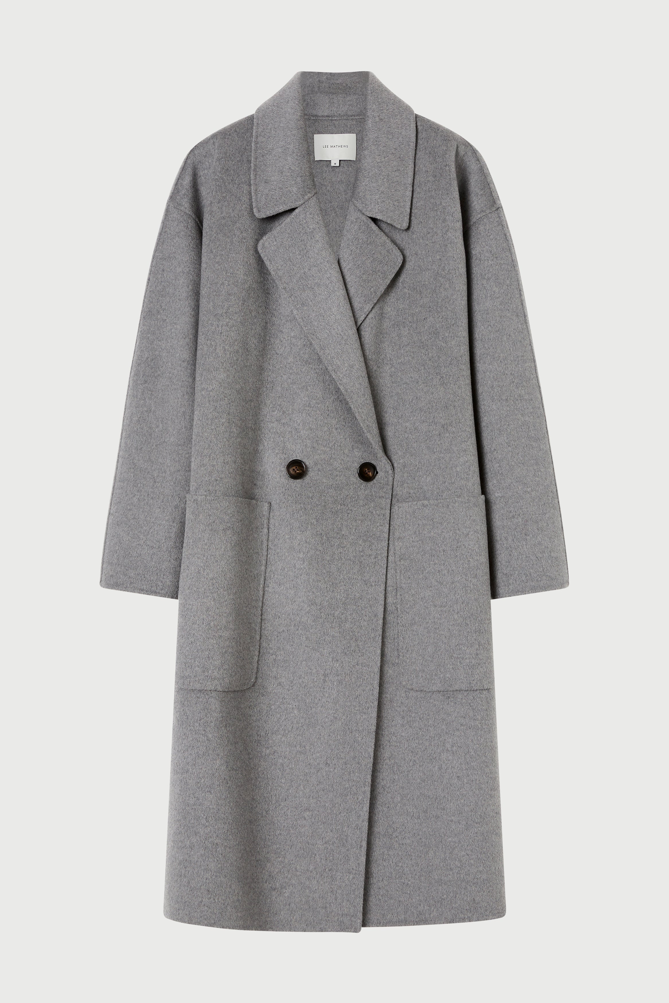 Florentine Cashmere Cocoon Coat in Grey Marle