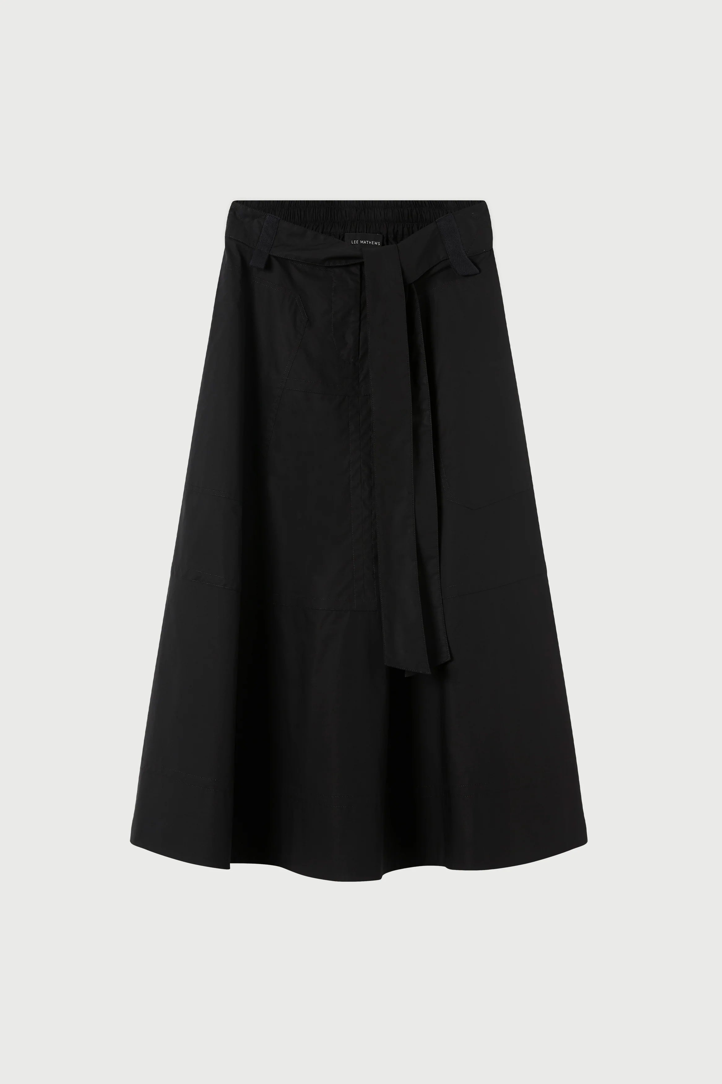 LM Poplin Flare Skirt in Black