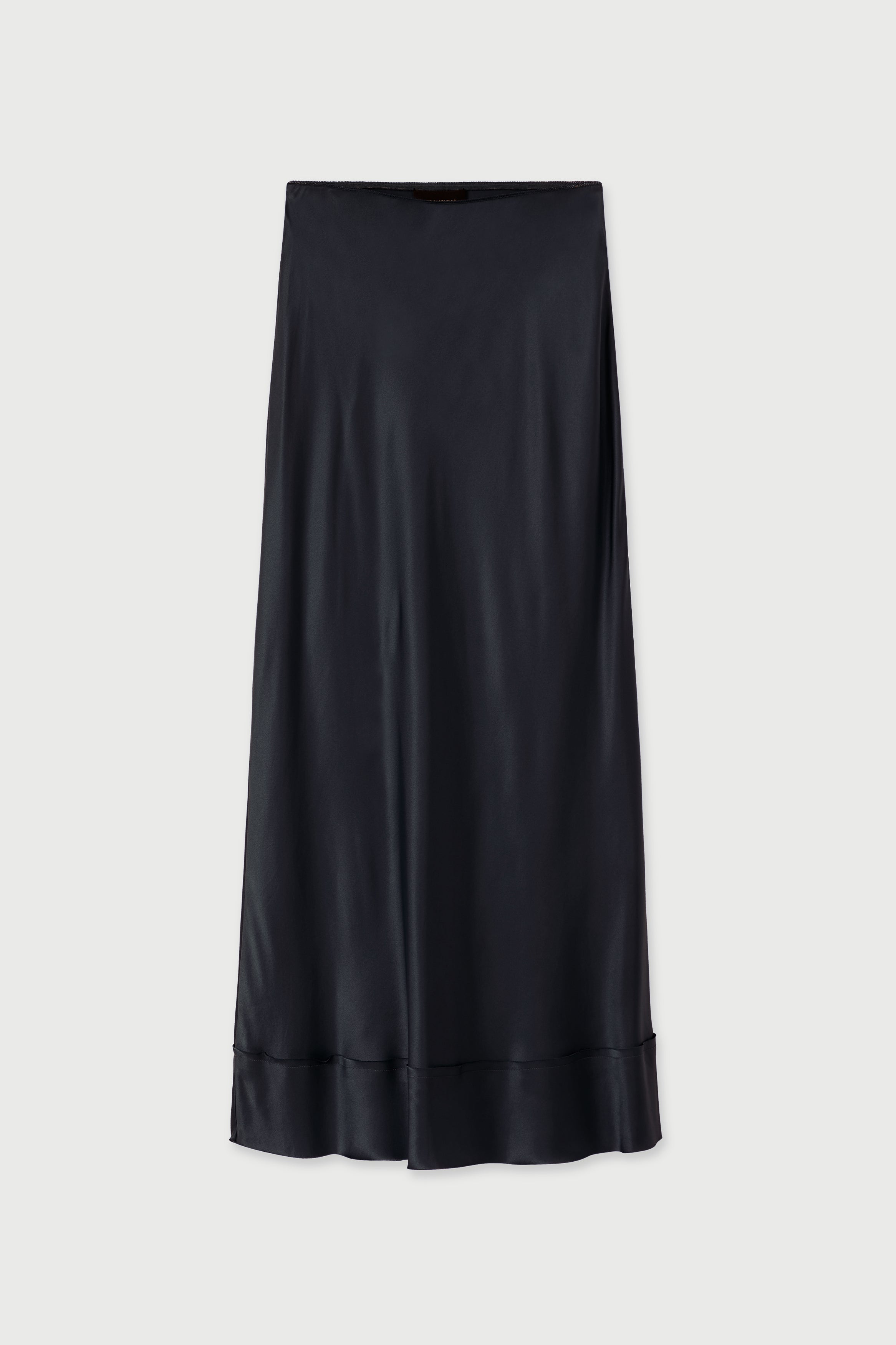 Stella Silk Satin Skirt in Midnight