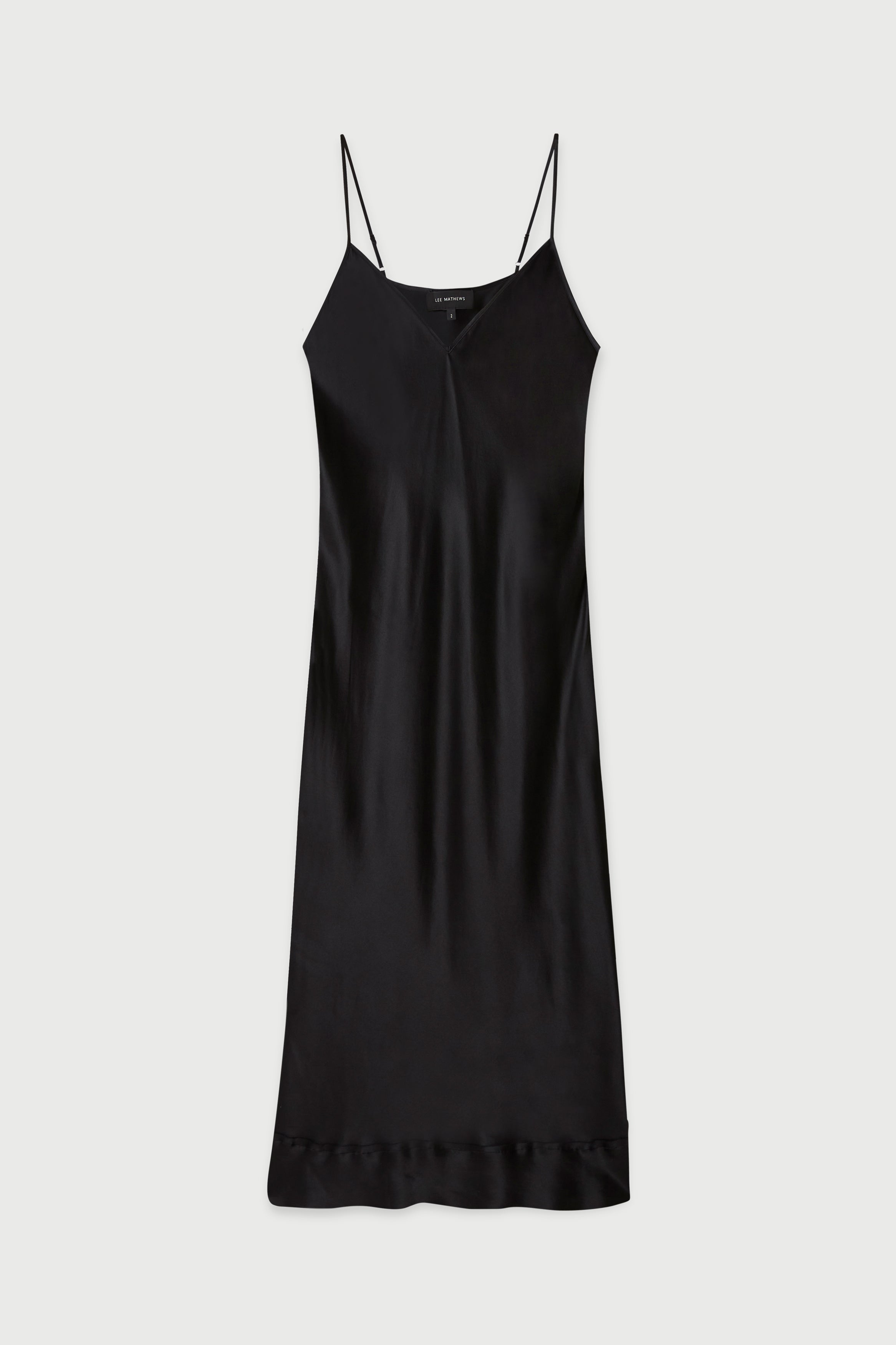 Stella Silk Satin Slip in Black 100% silk